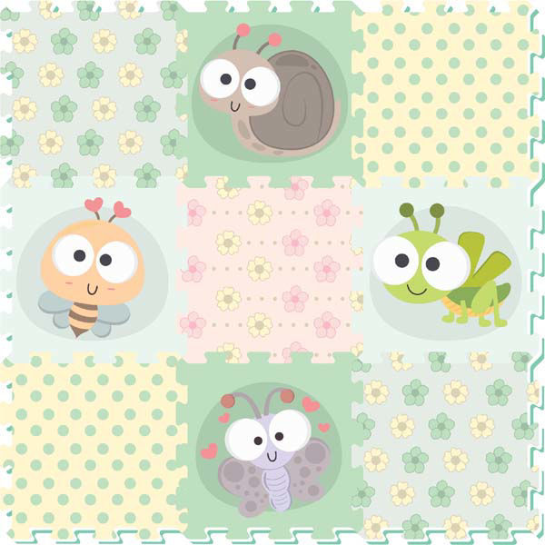 Imagen de Alfombra Goma Eva 9 Pcs (insectos)