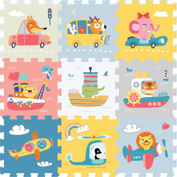 Imagen de Alfombra Goma Eva 9 Pcs (transportes)