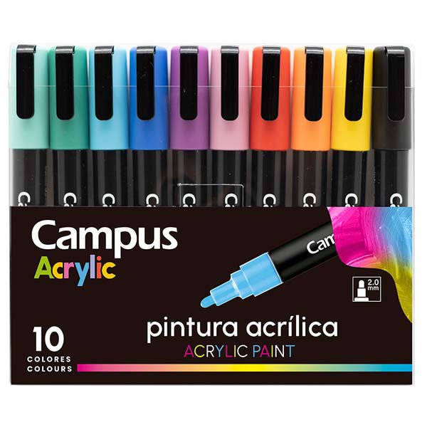 Imagen de Marcadores Campus Acrylic Caja x 10 Cols