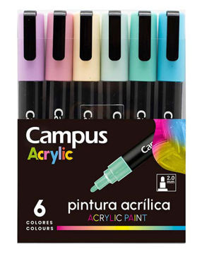 Imagen de Marcadores Campus Acrylic Caja x 6 Colos
