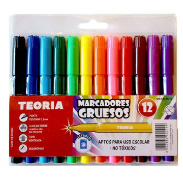 Imagen de Marcadores Teoria +gruesos x 12