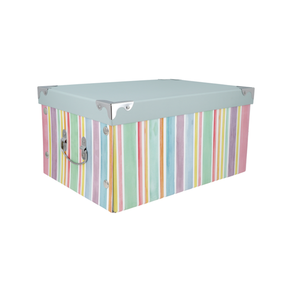 Imagen de Caja con Herrajes Rayas 38x27x19