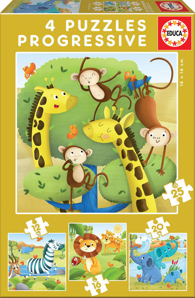 Imagen de Puzzle Animales Salvajes 4 En 1 17147 Ea
