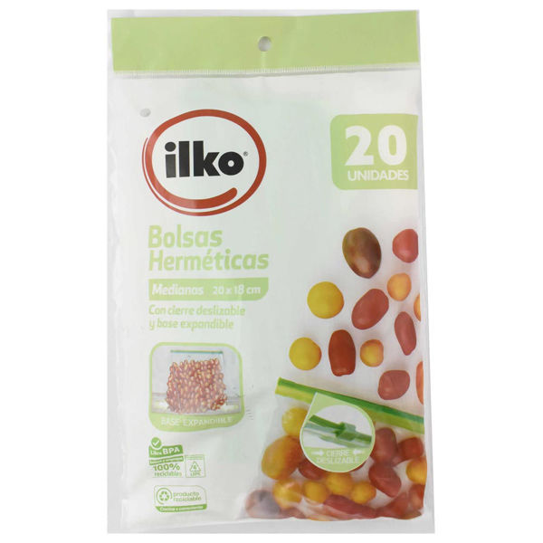 Imagen de Bolsa Herm Med C/ Base Silder 20*18cm