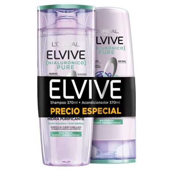 Imagen de Pack Elvive Hialuronico Pure Sh370 + Ac200