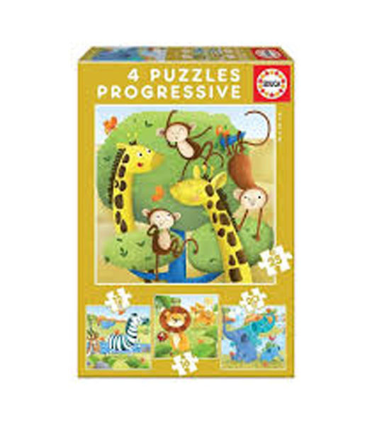 Imagen de Puzzle Animales Salvajes 4 En 1 17147 Ea