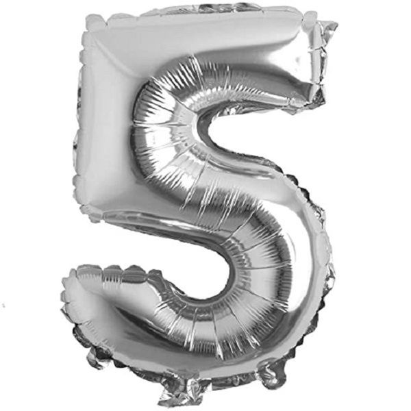 Imagen de Globo 16" Plateado Numero 5