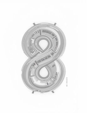 Imagen de Globo 16" Plateado Numero 8