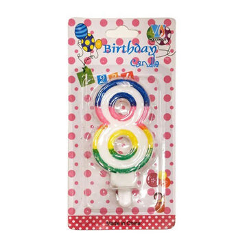 Imagen de Vela Numero 8 Borde Multicolor