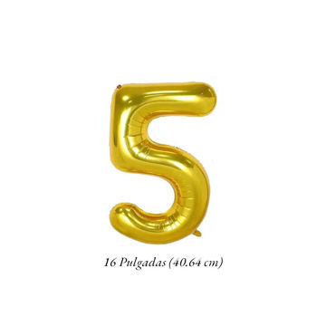Imagen de Globo 16" Dorado Numero 5