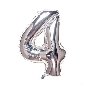 Imagen de Globo 16" Plateado Numero 4