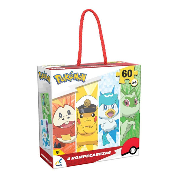 Imagen de Puzzle 60p 4 En 1 Pokemon