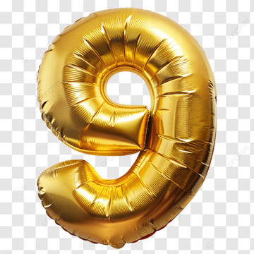 Imagen de Globo 16" Dorado Numero 9