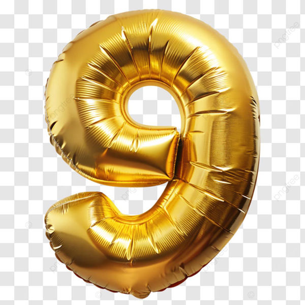 Imagen de Globo 16" Dorado Numero 9