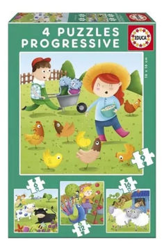 Imagen de Puzzle Animales Granja 4 En 1 17145 Edua