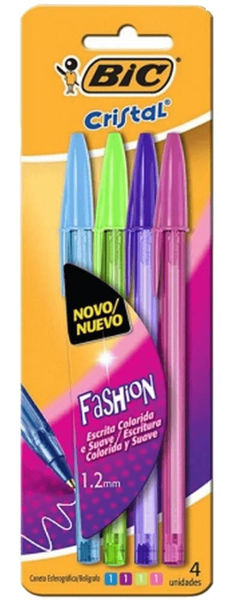 Imagen de Boligrafo Bic Fashion 1.2mm X4