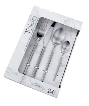 Imagen de Set 24 Piezas Cubierto Acero Inox  Mate Tokio