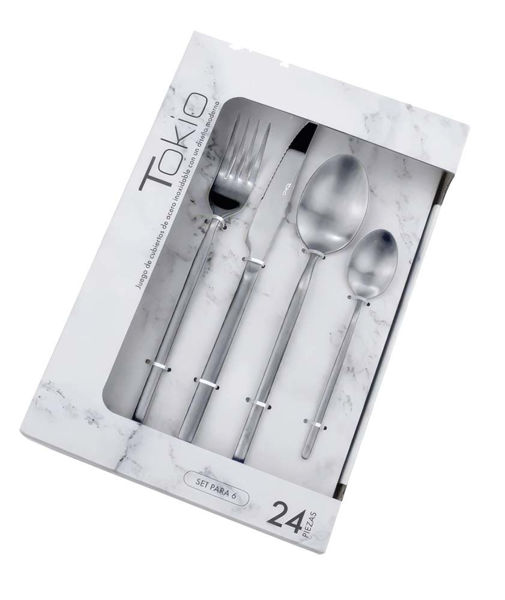 Imagen de Set 24 Piezas Cubierto Acero Inox  Mate Tokio