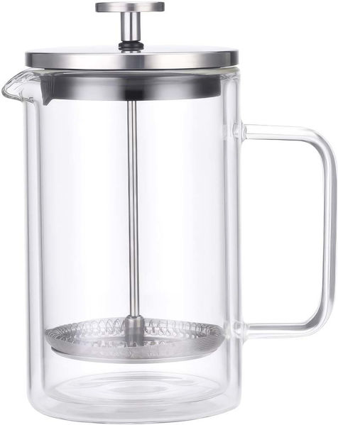 Imagen de Cafetera/tetera French Doble Pared 350ml Vidrio/ac.inox Salerno