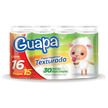 Imagen de Papel Higienico Guapa Texturado 16 Rollo X30 Metros
