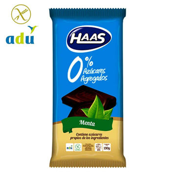 Imagen de Tableta Chocolate Haas O% Az. Menta 150gr