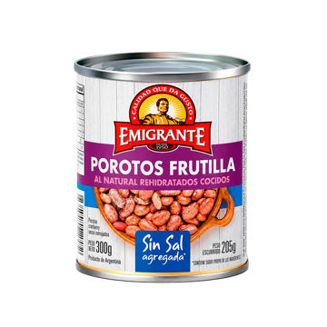 Imagen de Porotos Frutilla Emigrante sin Sal Lata 300 gr